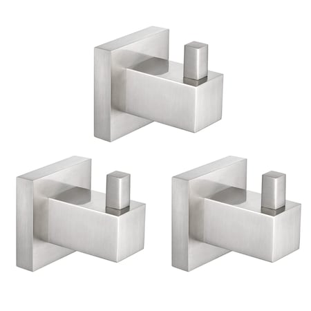Kibi Cube Bathroom Towel & Robe Hook 3 Count KBA1501BN-3PC